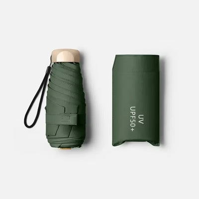 1Pc 55% off Mini Sun Umbrella Pocket Rain Umbrella Vinyl Folding UV Ultraviolet Protection Sun Shade Pocket Parasol Capsule