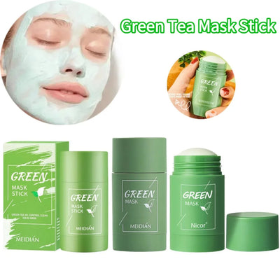 Face Clean Mask Green Tea Cleansing Stick Mask Shrink pores Deep Blackhead Remover facial Cleansing Moisturizing Mask