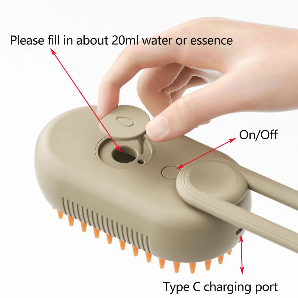 3-in-1 Steamy Pet Brush – Groom, Steam & Shine Instantly!