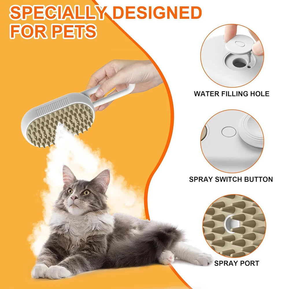 3-in-1 Steamy Pet Brush – Groom, Steam & Shine Instantly!