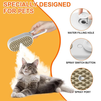 3-in-1 Steamy Pet Brush – Groom, Steam & Shine Instantly!